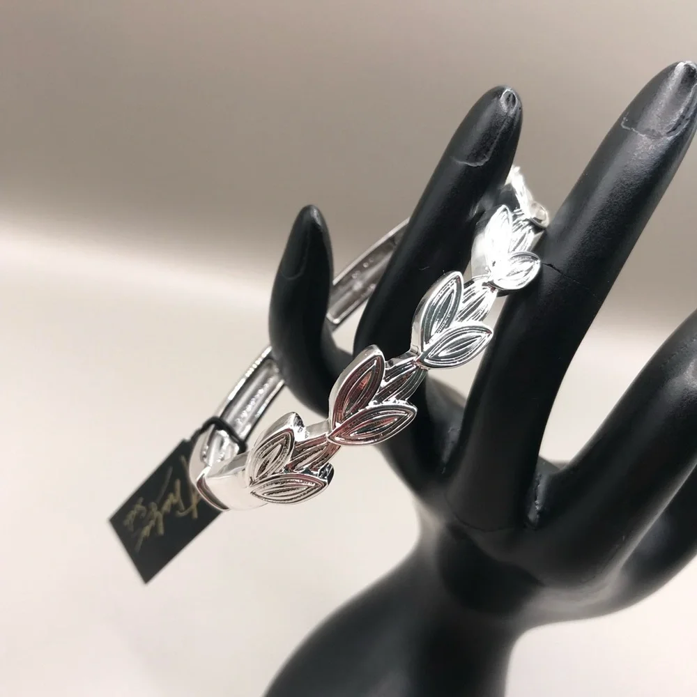 Thalia Sodi Silver-Tone Leaf Stretch Bracelet - Picture 3 of 5